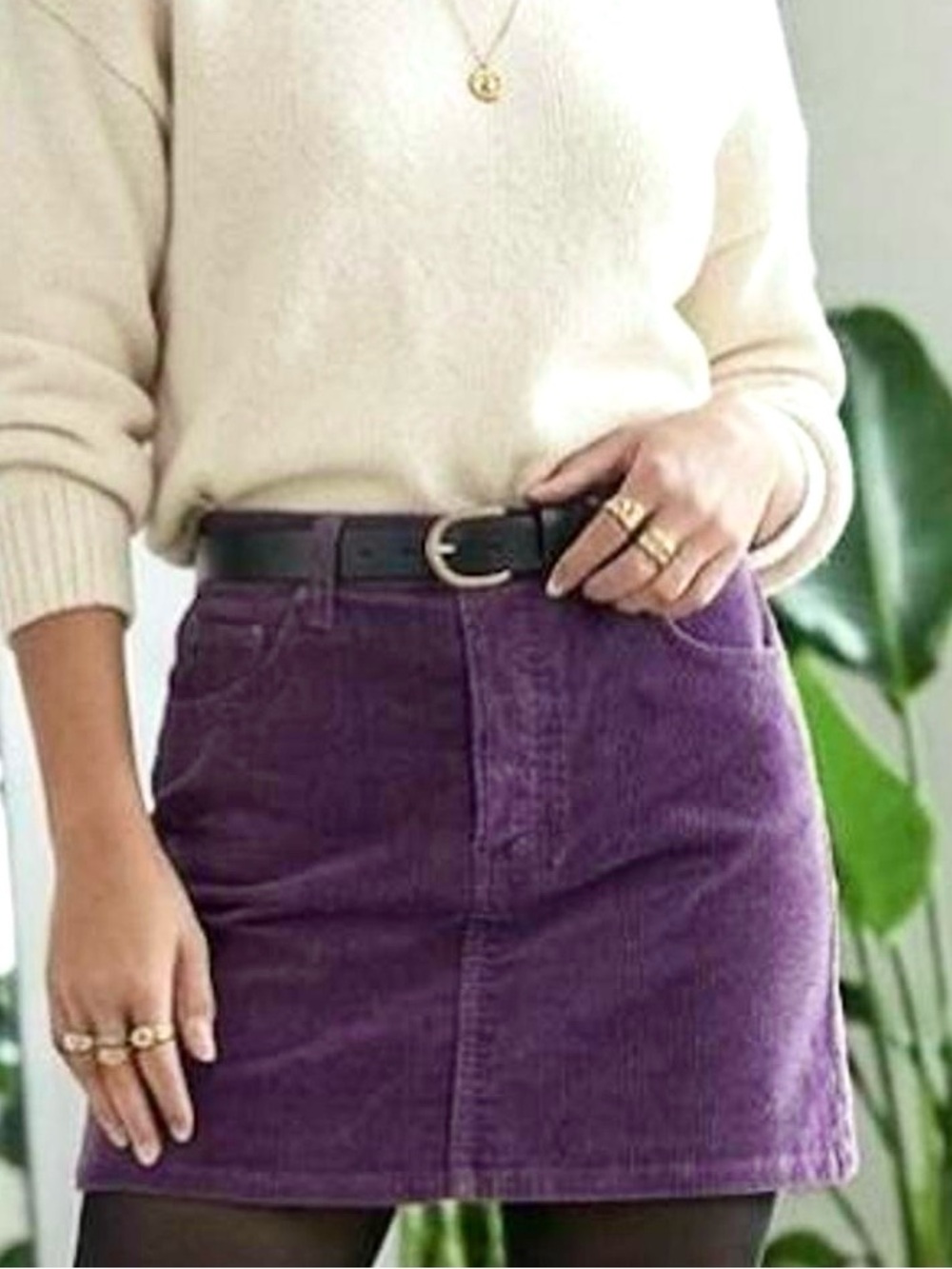 LEVI’S Purple Corduroy Button Fly Icon Skirt Size 30